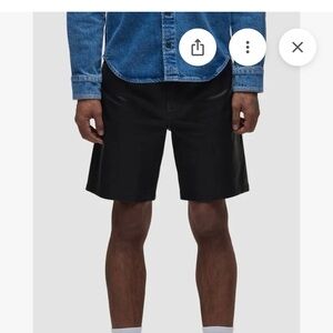 Hudson Men’s genuine black leather Clint 5 pocket short size 32 New with tags